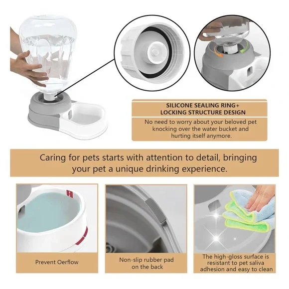 New. Automatic Pet/ Dog Water Bowl Dispenser 1.58 Gallon (6 L) – BPA-Free. Grey. - Picture 4 of 15